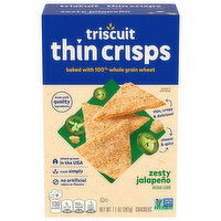 TRISCUIT Thin Crisps Zesty Jalapeno Whole Grain Wheat Crackers, 7.1 Ounce