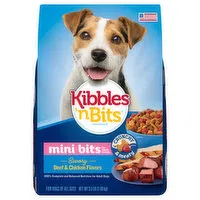 Kibbles 'n Bits Dog Food, Savory Beef & Chicken Flavors, Mini Bits, 3.5 Pound