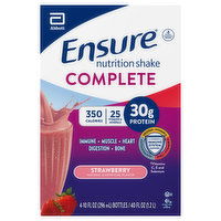 Ensure Complete Nutrition Shake, Strawberry, 4 Pack, 4 Each