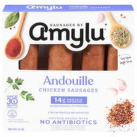 Amylu Andouille Chicken Sausages, 12 Ounce