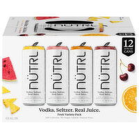 Nutrl Assorted Vodka Seltzer Fruit Variety Pack, 12 Each