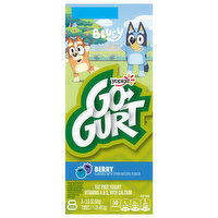 Go-Gurt Yogurt, Fat Free, Bluey, Berry Flavored, 8 Each