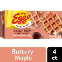 Eggo Eggo Frozen Belgian-Style Street Waffles, Buttery Maple, 7.76 Ounce