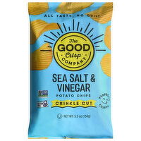 The Good Crisp Company Potato Chips, Sea Salt & Vinegar, Crinkle Cut, 5.5 Ounce