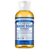 Dr. Bronner's Magic Soap, 18-in-1, Pure-Castile, Peppermint, 2 Fluid ounce