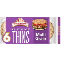 Brownberry Sandwich Thins Multigrain Pre-sliced Rolls, 6 count, 12 oz, 6 Each