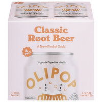 Olipop Soda, Classic Root Beer, 4 Pack, 4 Each