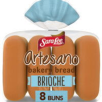 Sara Lee Artesano Brioche Hot Dog Buns, 8 count, 16 oz, 8 Each