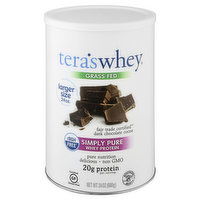 Tera's Whey Whey Protein, Simply Pure, Dark Chocolate Cocoa, Grass Fed, 24 Ounce