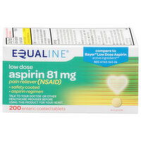 Equaline Aspirin, Low Dose, 81 mg, Enteric Coated Tablets, 200 Each