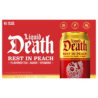 Liquid Death Flavored Tea, Rest in Peach, 6 Each