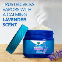 Vicks Vaporizing Decongestant VapoRub Topical Chest Rub & Analgesic, Over-the-Counter Medicine, Lavender Scent, 1.76 Ounce