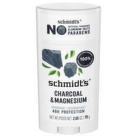 Schmidt's Deodorant, Charcoal & Magnesium, 48H Protection, 2.65 Ounce