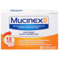 Mucinex D Expectorant & Nasal Decongestant, 18 Each