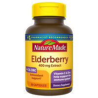 Nature Made Elderberry, with C & Zinc, 400 mg Extract, Capsules, 60 Each