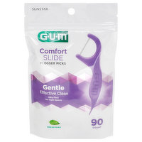 GUM Flosser Picks, Comfort, Slide, Fresh Mint, 90 Each