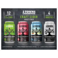 2 Towns Ciderhouse Craft Cider, Variety Pack, 12 Each