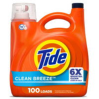 Tide Fabric care Liquid Detergent, Clean Breeze 100 lds, 125 Fluid ounce