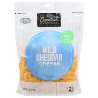 Essential Everyday Cheese, Mild Cheddar, Thick Cut, 8 Ounce