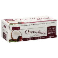 Queen Anne Dark Chocolate, Cordial Cherries, 10 Each