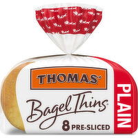 Thomas' Bagel Thins Plain Pre-sliced Bagel Thins, 8 count, 13 oz, 8 Each