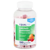 Equaline Calcium Gummies, Natural Fruit Swirl Flavors, 100 Each