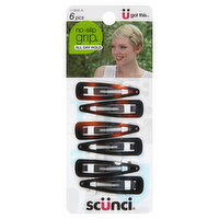 Scunci No-Slip Grip Clippies, 6 Each