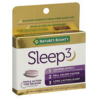 Nature's Bounty Sleep3, Tri-Layered Tablets, 30 Each