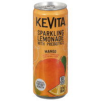 KeVita Sparkling Lemonade, with Prebiotics, Mango, 12 Fluid ounce