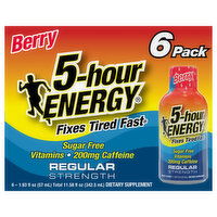 5-Hour Energy Regular Strength Berry 6 Pack Energy Shot, 6 Each