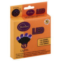 Brilliant LED Lights, Purple Bulb, 15 Each