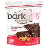 barkTHINS Snacking Chocolate, Dark Chocolate, Almond & Sea Salt, 4.7 Ounce