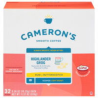 Cameron's Coffee, Smooth, Light Roast, Highlander Grog, EcoPods, 32 Each