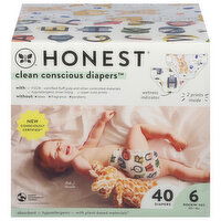 Honest Clean Conscious Diapers Diapers, 6, Rockin' Tot, 35+ lbs, 40 Each