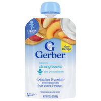 Gerber Fruit Puree & Yogurt, Toddler (12+ Months), Peaches & Cream, 3.5 Ounce