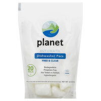 Planet Dishwasher Pacs, Free & Clear, Automatic, 20 Each