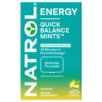 Natrol Quick Balance Mints, Energy, Lemon Green Tea, 30 Each