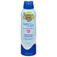 Banana Boat Light as Air Clear Sunscreen Spray, Weightless Protection, UVA/UVB Broad Spectrum SPF 50+, 6 Ounce