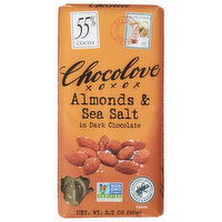 Chocolove Almonds & Sea Salt, in Dark Chocolate, 3.2 Ounce