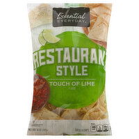 Essential Everyday Tortilla Chips, Touch of Lime Flavor, Restaurant Style, 10 Ounce