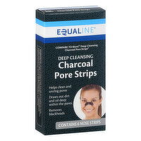 Equaline Pore Strips, Deep Cleansing, Charcoal, 6 Each