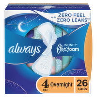 Always Infinity Overnight Pads, Size 4, 26 Each