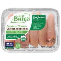 Just Bare Organic Boneless Skinless Chicken Tenderloins, 16 Ounce