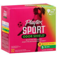 Playtex Sport Tampons, Plastic, Regular/Super, Unscented, 32 Each