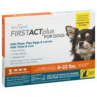 TevraPet FirstAct Plus Flea & Ticks Prevention, for Dogs, 3 Each