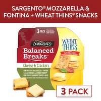 SARGENTO Balanced Breaks® Cheese & Crackers, Low Moisture Mozzarella & Fontina Natural Cheeses and WHEAT THINS® Mini Snacks Sundried Tomato & Basil Natural Flavor With Other Natural Flavor Snack Kit, 3-Pack, 5.95 Ounce