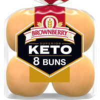 Brownberry Keto White Buns, 8 count, 12 oz, 8 Each