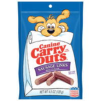 Canine Carry Outs Dog Snacks, Sausage Links, Beef Flavor, 4.5 Ounce