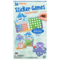 Mello Smello Valentines Card, Undersea, Sticker Games, 16 Each