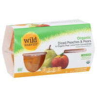 Wild Harvest Organic Peaches & Pears, Diced, 4 Each